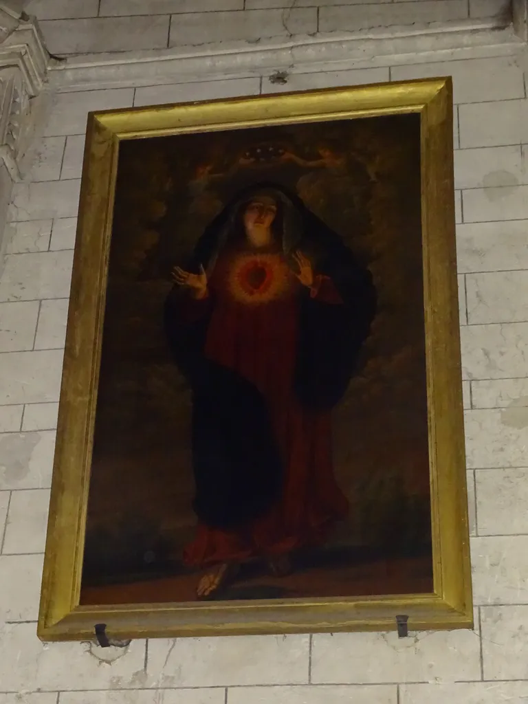 Tableau : Vierge du Sacré-Coeur dans l'Église Saint-Mathias de Barbezieux-Saint-Hilaire